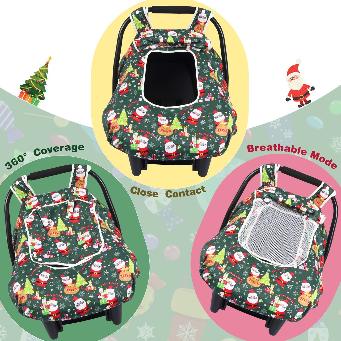 Smttw Baby Car Seat Covers, Infant Car Canopy For Spring Summer Autumn Winter, Universal Fit, Snug Warm Breathable, Car Seat Can