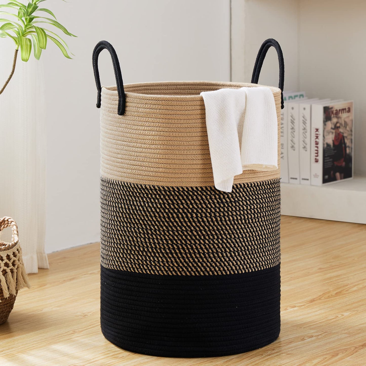 Fionas magic 100L Extra Large Laundry Hamper Basket, 26.4Gal Tall Woven Laundry Basket Storage, Baby Nursery Hamper for Blanket