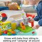 Fisher-Price Baby Learning Toy Laugh & Learn 3-in-1 On-the-Go Camper Walker & Activity Center for Toddlers Ages 9+ Months