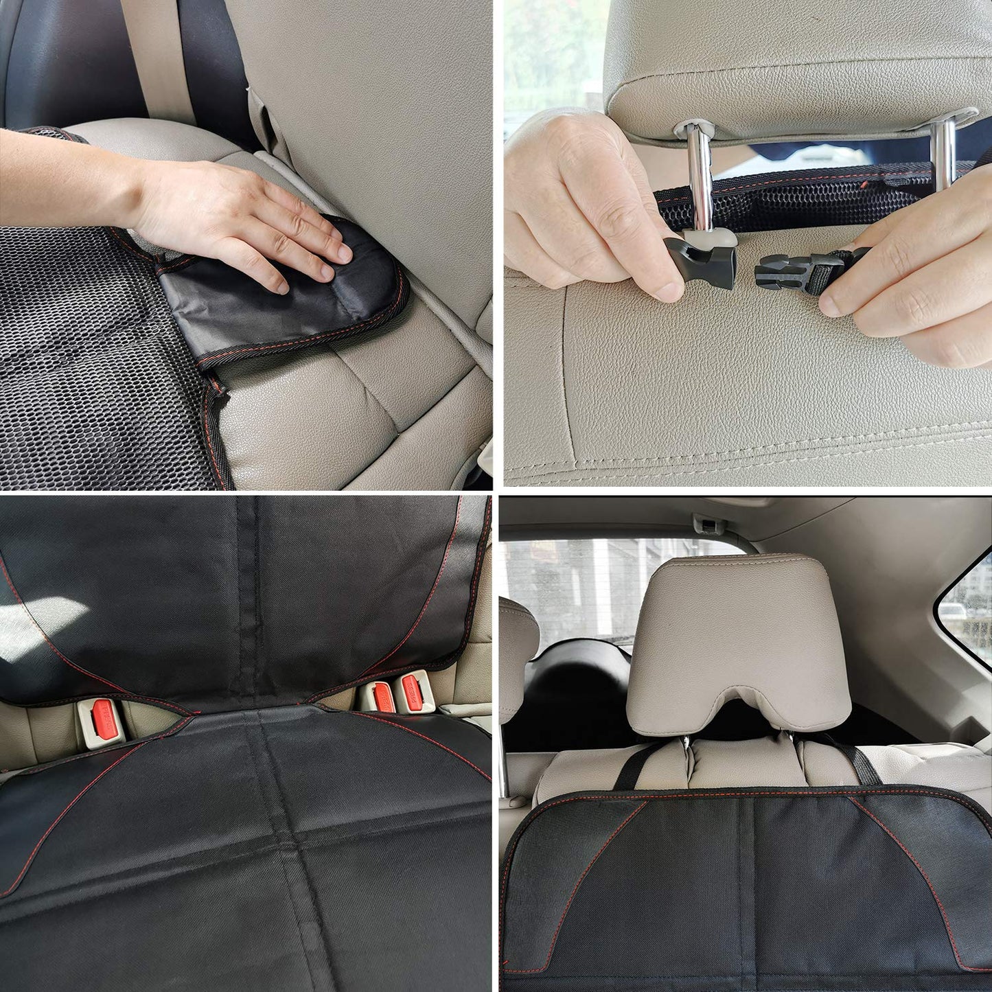 Morrols Car Seat Protector For Child, Baby, Pets -1 Pack Car Seat Cover With Thick Padding- Waterproof Universal Size With Mesh