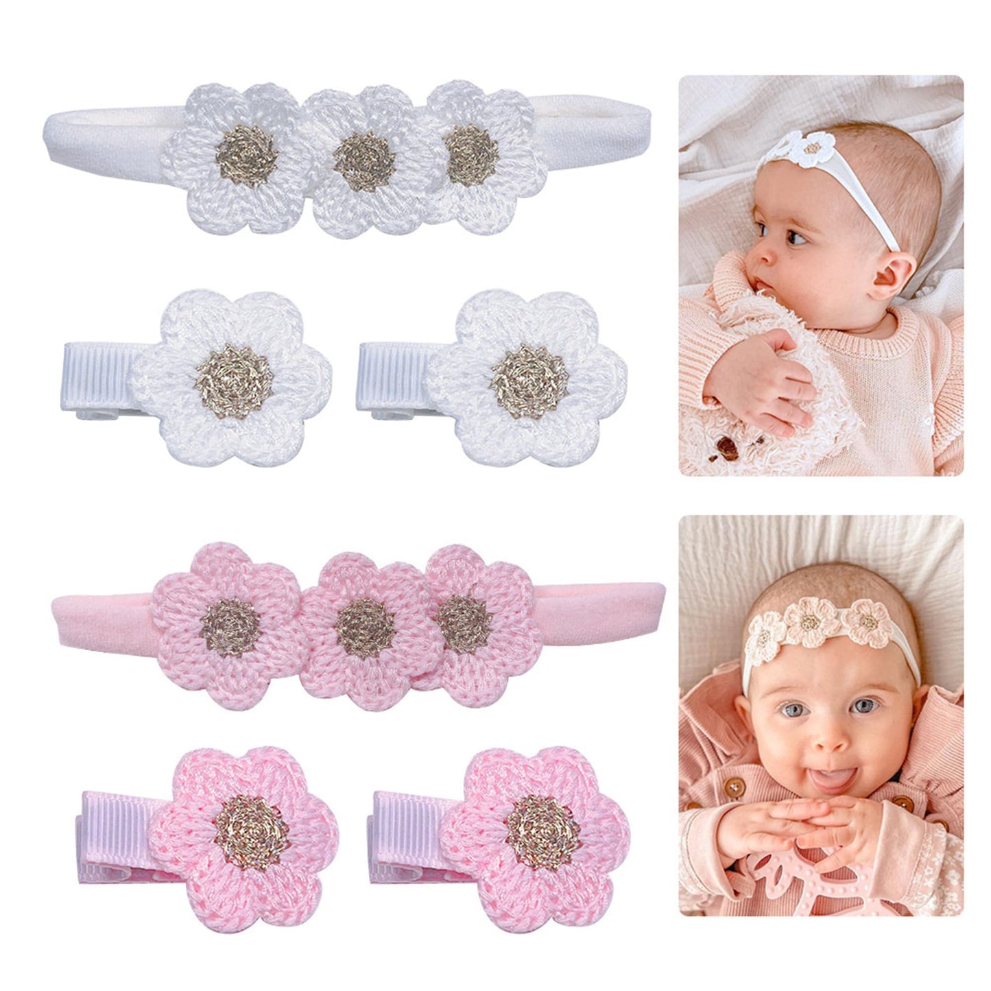 LDDCX White Hair Clip Headband Hairpin Hawaiian Flower Hairpin Barrette Hair Accessories for baby Girls.(FJ89) (Type C)
