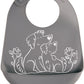 Modern-Twist Bucket-Bib Silicone Baby Bib, No Bpas, Flexible, Dishwasher Safe Bib, Puppy Love, Gray, Pack Of 1