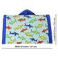 Dashn Products Hooded Bath Beach Towel For Kids - Shark - Large 50'X30' Inch Cotton Soft Absorbent With Hood For Toddler, Boys