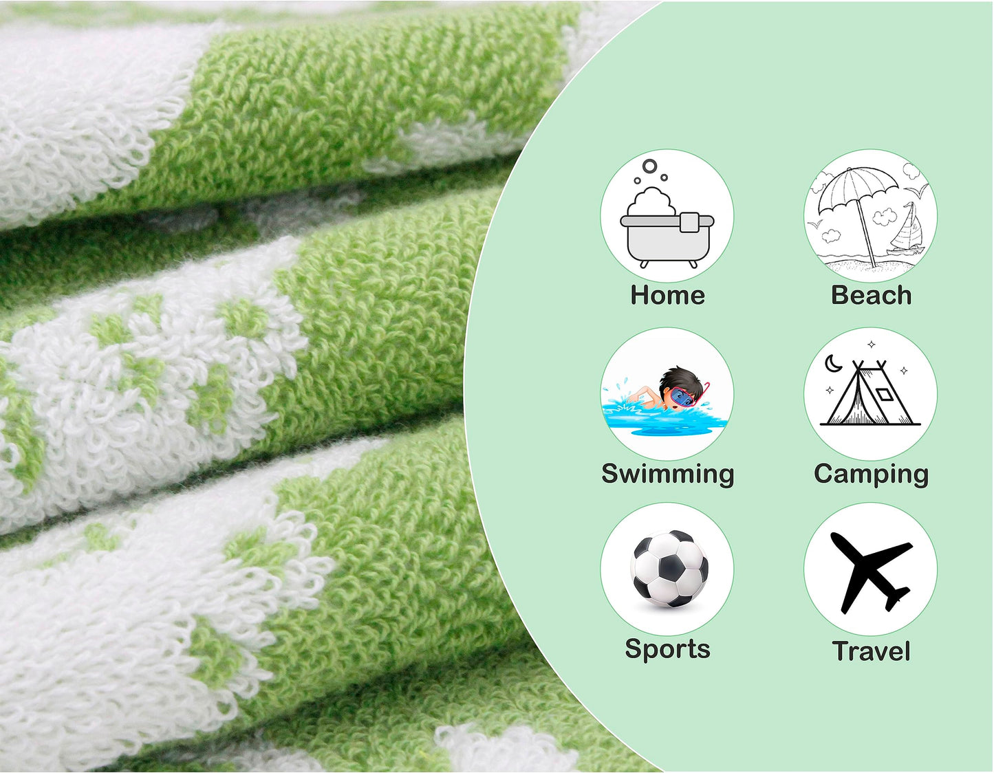 Original Kids Wash Cloth - Bath Time In A While Crocodile Set Of 12 Washcloths - 100% Cotton Jacquard Super Soft Colorful Absorb
