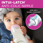 Chicco Duo 9Oz. Hybrid Baby Bottle With Invinci-Glass Inside/Plastic Outside With Slow Flow Anti-Colic Nipple - Clear/Grey, Coun
