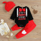 Louvasabuce My First Valentine'S Day Outfits For Infant Baby Boy Long Sleeve Romper Bodysuit Heart Letter Trousers Hat Set (Red