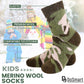 Children'S Winter Warm Wool Solid Color Socks Kids Boy Girls Thermal Crew Socks 6 Pairs (6 Pairs Camouflage, 8-12 Years)