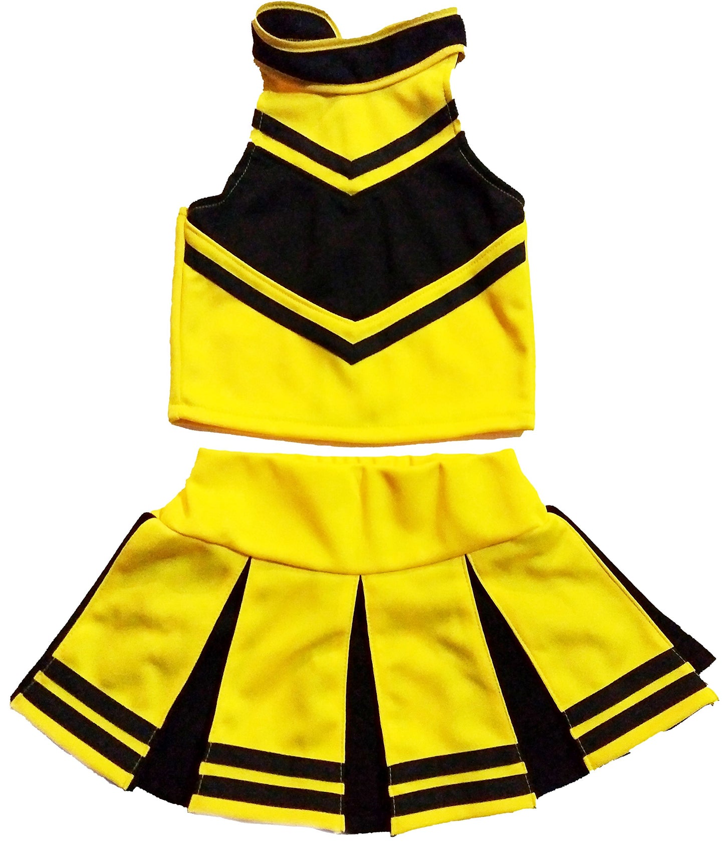 Total 2550 Little Girls' Cheerleader Cheerleading Outfit Uniform Costume Cosplay Halloween Neon Yellow/Black (L / 8-10)