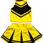 Total 2550 Little Girls' Cheerleader Cheerleading Outfit Uniform Costume Cosplay Halloween Neon Yellow/Black (M / 5-8)
