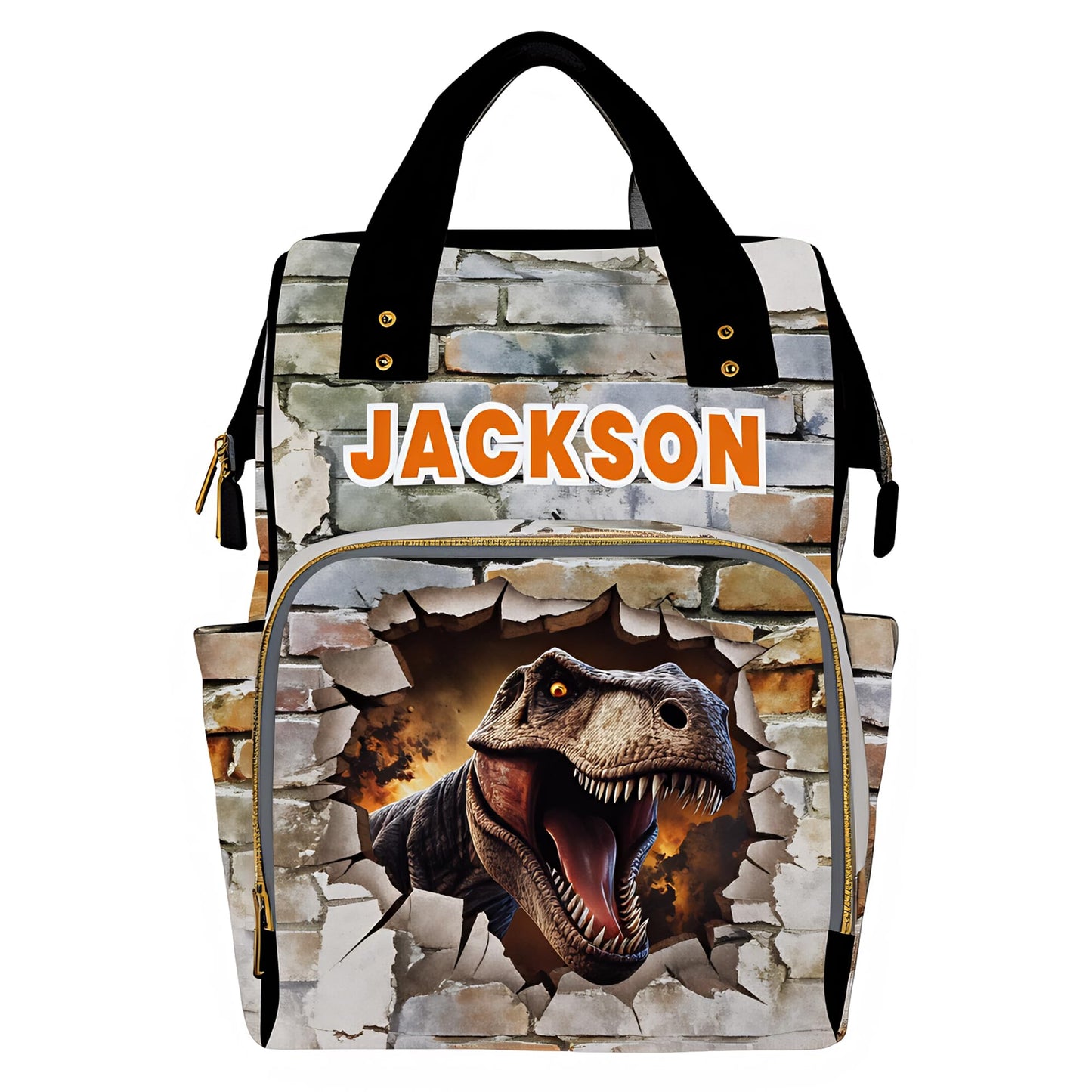 DIYKST Custom Diaper Bag with Name, Personalized Diaper Backpack for Mom/Women, Large Capacity Bag for Girls Boys (11)