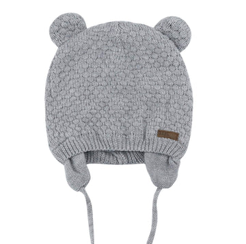 Bestjybt Baby Hat Cute Bear Infant Toddler Earflap Fleece Lined Beanie Warm Caps For Fall Winter (Grey-B, 0-6 Months)