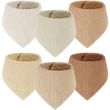 Yukkidds Muslin Bibs For Baby Girl 100% Cotton Baby Bibs For Drooling And Teething Soft And Absorbent For Unisex Newborn Infant
