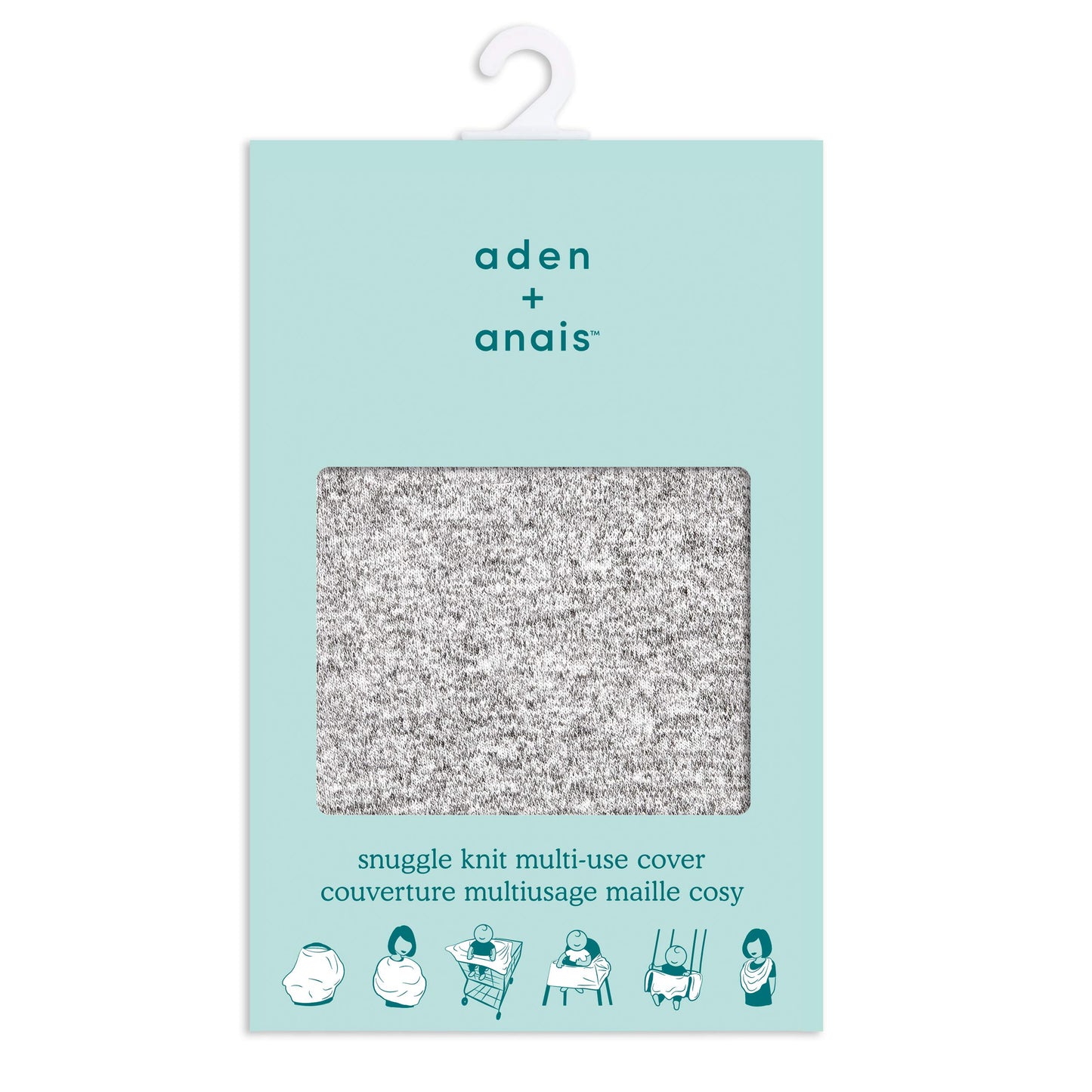 Aden + Anais Snuggle Knit 6-In-1 Stretchy Multi-Use Cover For Car Seat, Nursing, Cart, Baby Swing, High Chair, Infinity Scarf, H