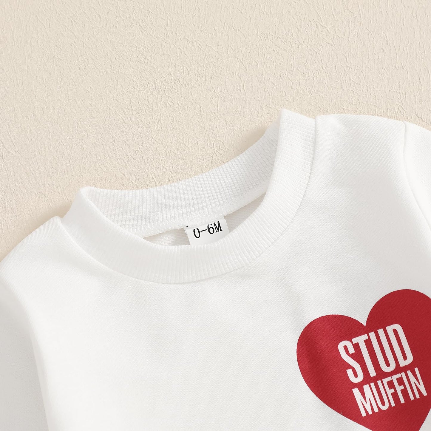Toddler Boy Valentines Day Outfit Letter Print Crewneck Sweatshirt Tops Pants Cute Valentines Day Baby Boy Outfit Clothes (A-Whi