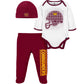 Gerber Nfl Baby Boys' 3Pc Bodysuit, Footed Pant, & Cap Set, Washington Commanders, 0-3 Months