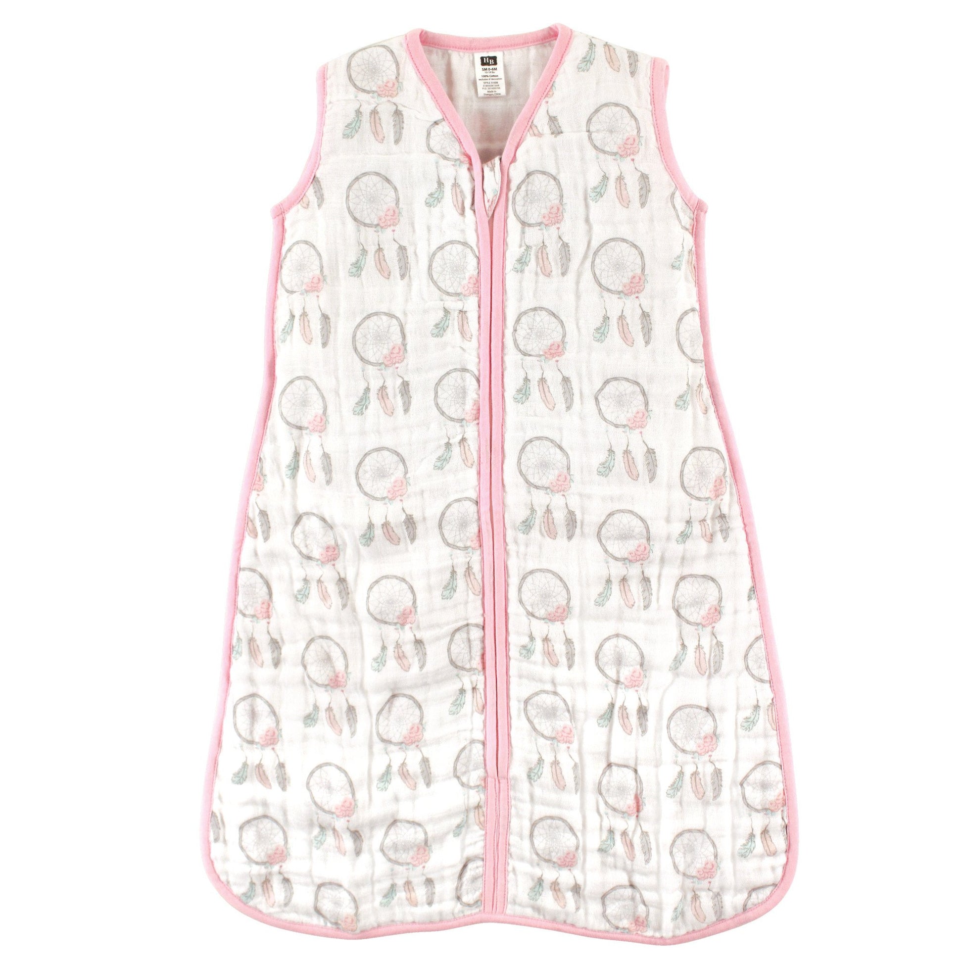 Hudson Baby Unisex Baby Muslin Cotton Sleeveless Wearable Sleeping Bag, Sack, Blanket, Dream Catcher, 6-12 Months