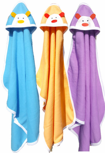 BRANDONN Newborn Original 3PCS.. Big Size (36 X 27) Cute Baby Blankets for Babies (Blue, Peach, Purple; Pack of 3)