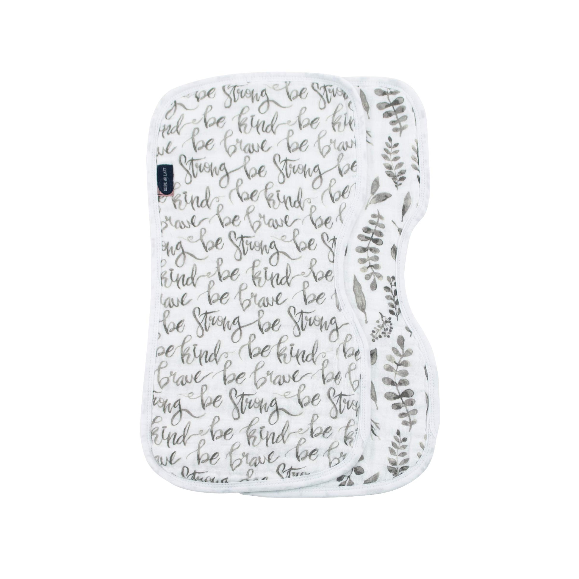 Bebe au Lait Classic Muslin Baby Burp Cloth Set - Just Be and Leaves