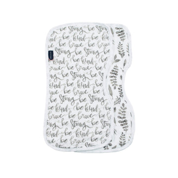 Bebe au Lait Classic Muslin Baby Burp Cloth Set - Just Be and Leaves
