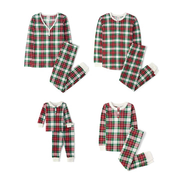 The Children'S Place Baby Toddler 2 Piece Family Matching, Thermal Pajamas Sets, Red Tartan Plaid