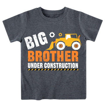 Funnycokid Big Brother T Shirt 6T 5T Promoted To Big Brother Bulldozers Construction Digging It T-Shirt Black Size 5 6 Pregnancy