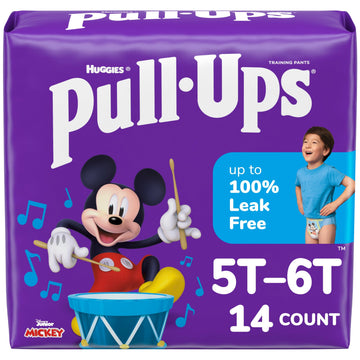 Pull-Ups Boys' Potty Training Pants, Size 5T-6T Training Underwear (46+ Lbs), 14 Count