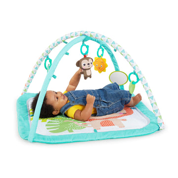 Bright Starts Safari Blast Activity Gym & Play Mat With Take-Along Toys, Ages Newborn +