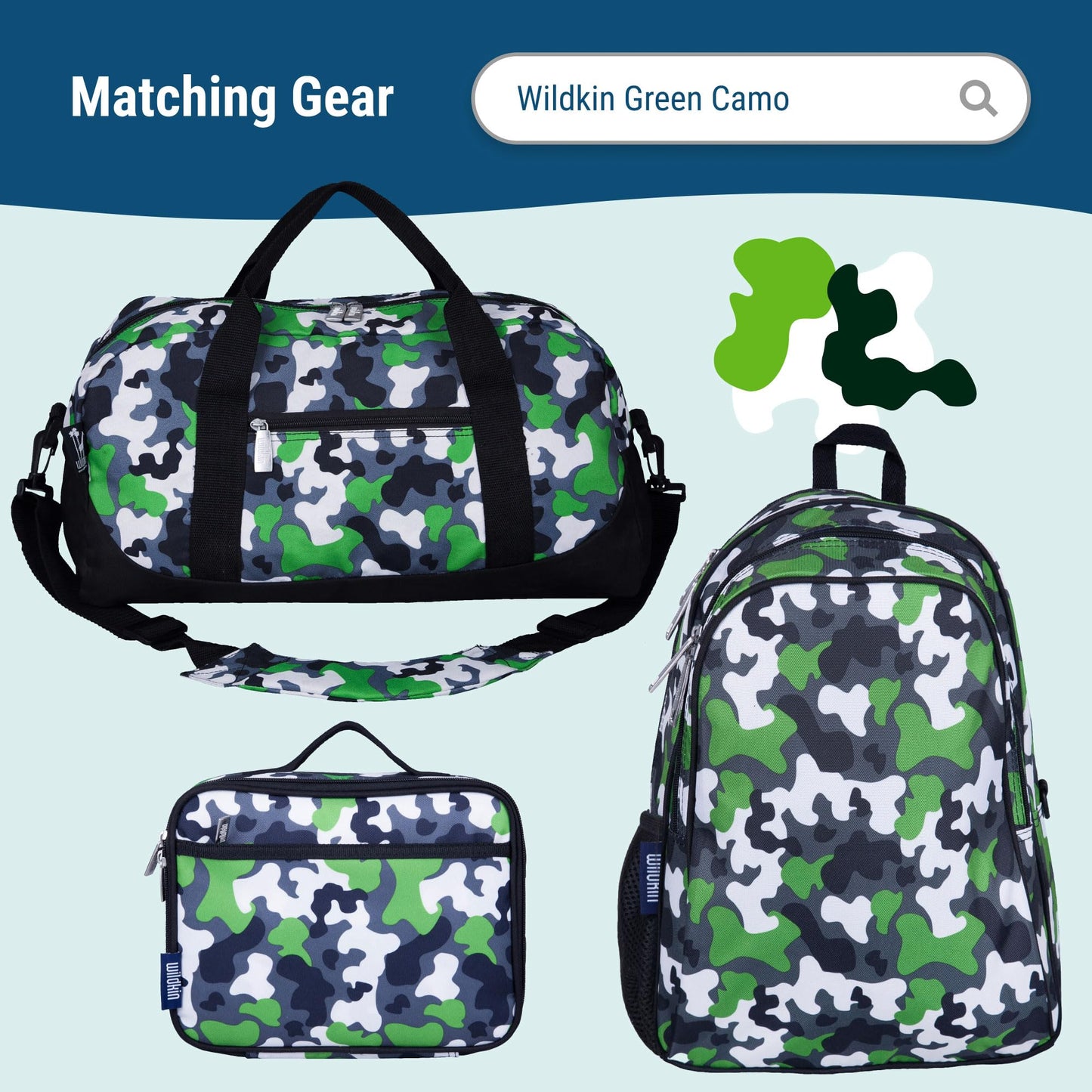 Wildkin Kids Original Nap Mat - Cozy Kids Sleep Mat with Pillow, Ideal for School & Travel - Camo Green