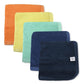 HonestBaby Unisex Baby Organic Cotton Washcloth Multi-Pack Winter Accessory Set, 5-Pack Rainbow Blue, One Size