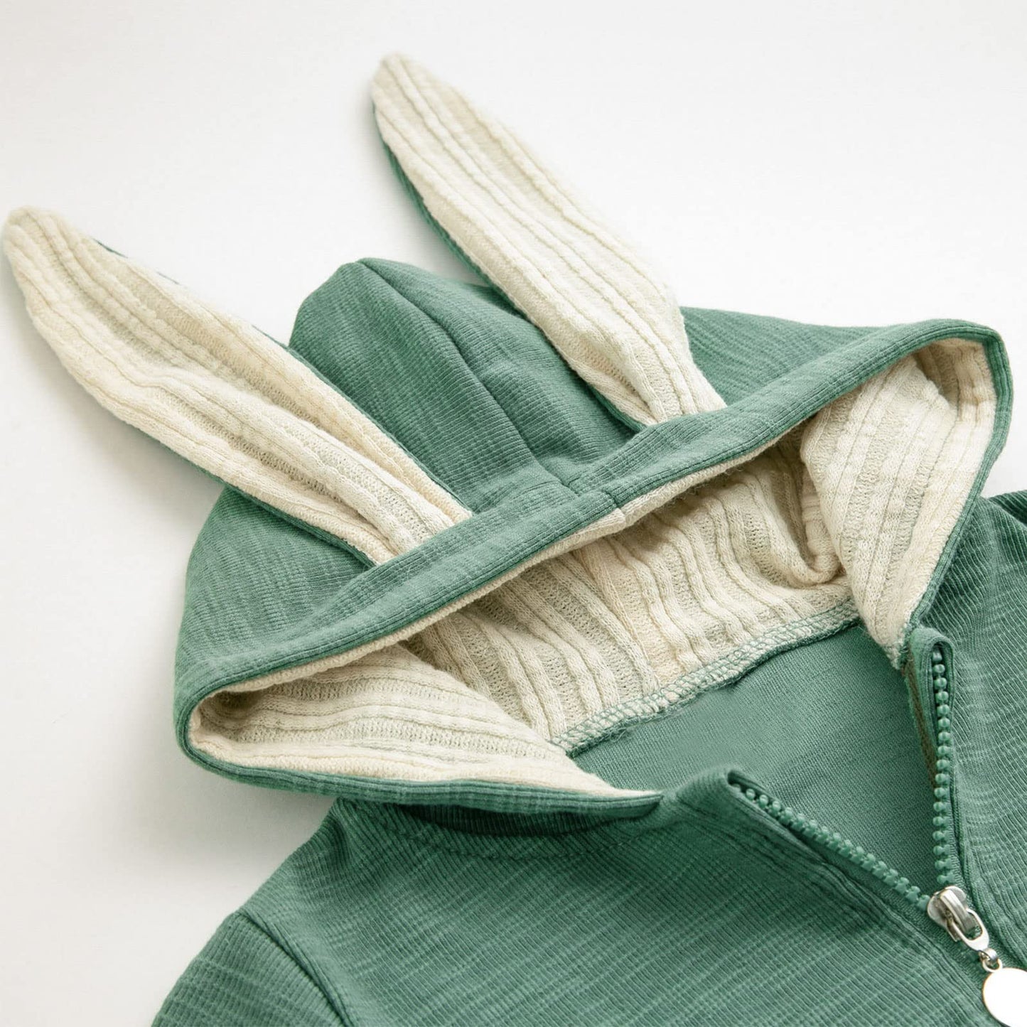 Simplee Kids Animal Bunny Baby Easter Clothes Long Ear Rabbit Hoodie Romper With Zipper