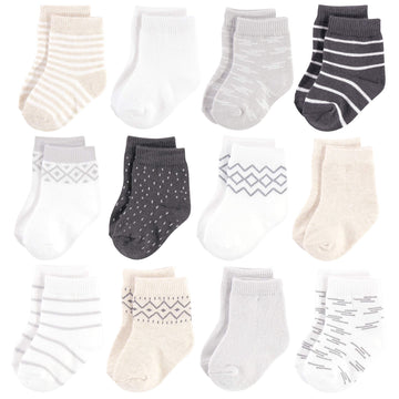 Touched By Nature Baby Boys Touched Nature Unisex Organic Cotton Socks, Modern Neutral, 12-24 Months Casual Sock, Modern Neutral