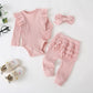 Fullfamous Infant Baby Girl Clothes Outfits,Fall Winter Romper Christmas Clothing Set 6-9 Months Pink