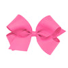 Wee Ones Baby Girls' Medium Grosgrain Hair Bow On A Weestay Clip W/Plain Wrap - Hot Pink,One Size