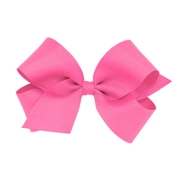 Wee Ones Baby Girls' Medium Grosgrain Hair Bow On A Weestay Clip W/Plain Wrap - Hot Pink,One Size