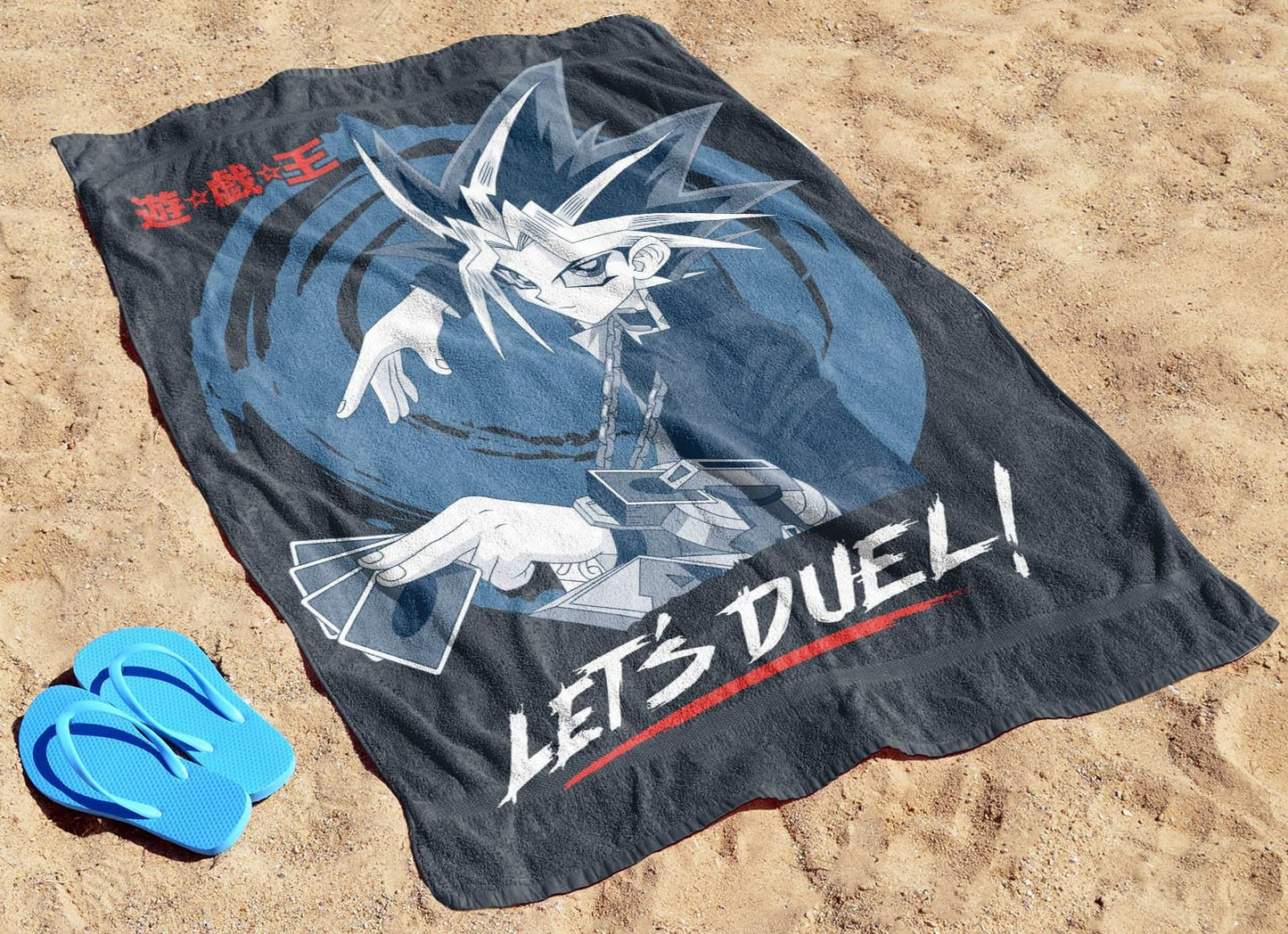 Jay Franco Yu-Gi-Oh! Bath Pool Beach Towel - Kids Anime Super Soft & Absorbent 100% Cotton Towel With Yugi Mutou, Measures 28 X