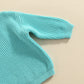 Infant Toddler Baby Girl Boy Knit Sweater Pullover Sweatshirt Warm Long Sleeve Shirt Tops Knitted Fall Winter Clothes (Cyan, 12-