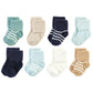 Hudson Baby Unisex Baby Cotton Rich Newborn And Terry Socks, Navy Mint Stripe, 12-24 Months