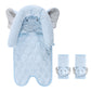 Hudson Baby Unisex Baby Car Seat Insert And Strap Covers, Blue Elephant, One Size