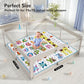 Baby Play Mat For Floor, 79X71 Extra Large Playpen With Giraffe Height Gauge, Non-Slip One-Piece Thick Crawling Mat For Babies A