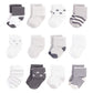 Touched By Nature Baby Boys Touched Nature Unisex Organic Cotton Socks, Gray Charcoal Stars, 6-12 Months Casual Sock, Gray Charc