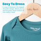 Baby Knotted Gown, Super Soft Newborn Infant Long Sleeve Sleeper For Baby Girl And Boy Sleepwear With Hat Set (Blue Green, 0-3 M