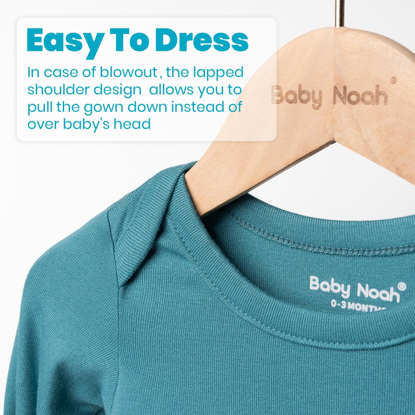 Baby Knotted Gown, Super Soft Newborn Infant Long Sleeve Sleeper For Baby Girl And Boy Sleepwear With Hat Set (Blue Green, 0-3 M