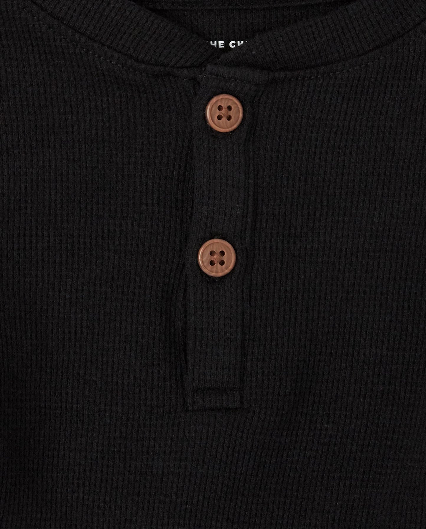 The Children'S Place Baby Single And Toddler Boy Long Sleeve Thermal Henley Top, Black, 4T