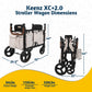 Keenz Xc+ 2.0 - Luxury 4 Passenger Stroller Wagon For Kids | Foldable 4 Passenger Quad Seater With Adjustable Canopy | Grey