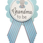Elephant Grandma To Be Pin Badge For Baby Shower It'S A Boy Blue & Gray Gender Reveal