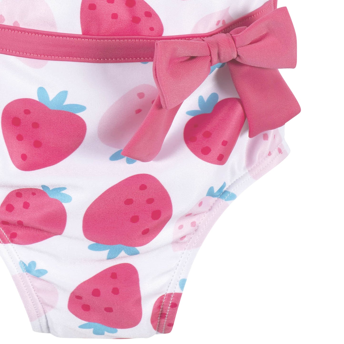 Gerber Girls' One-Piece Swimsuit, Pink Strawberry, 3-6 Months