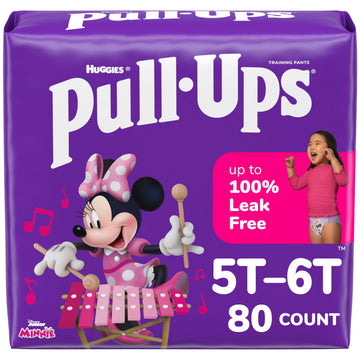 Pull-Ups Girls' Potty Training Pants, Size 5T-6T Training Underwear (46+ Lbs), 80 Count (2 Packs Of 40)