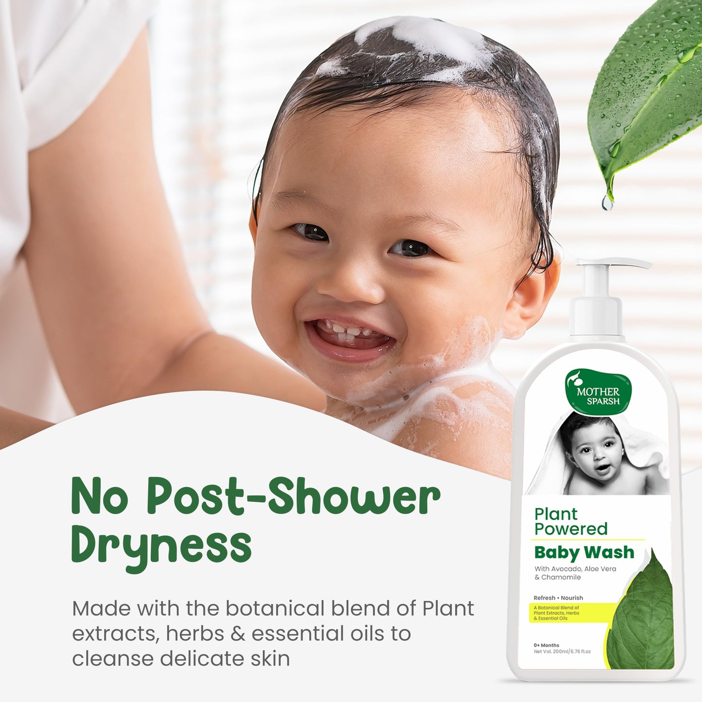 Mother Sparsh Plant Powered Natural Baby Wash, 200 Ml