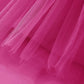 Lyxiof Girls Tutu Dress Casual Tulle Summer Solid Color Ruffle Sleeve Dress Rose Red 120Cm