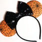 Clgift Halloween Web Minnie Ears,Pick Your Color, Iridescent Minnie Ears, Silver Gold Blue Minnie Ears, Rainbow Sparkle Mouse Ea